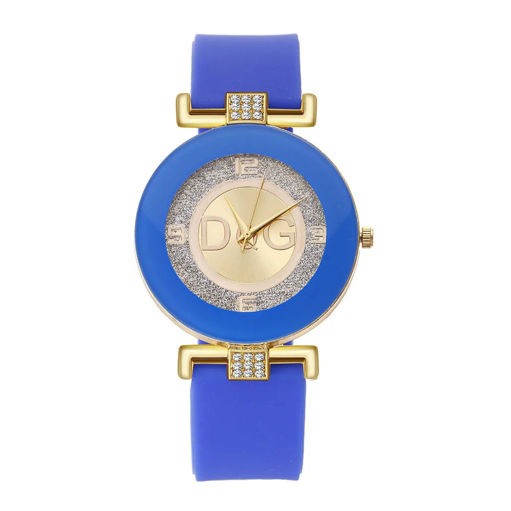 Elegant Silicone Strap Women's Quartz Watch