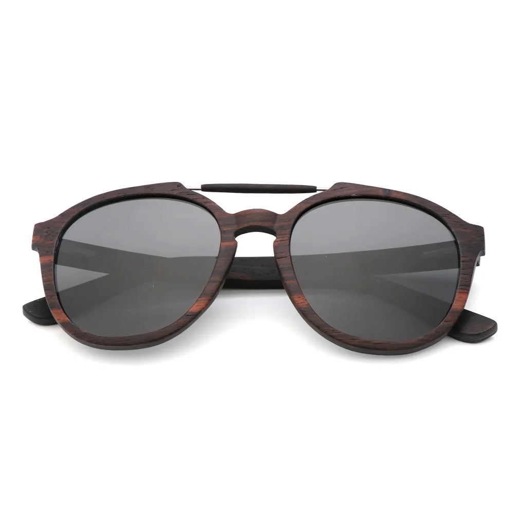 Elegant Bamboo Frame Polarized Sunglasses