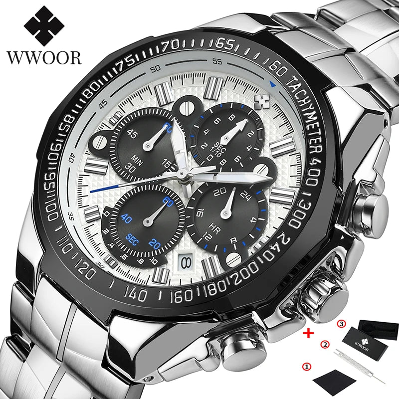 WWOOR Luxury Sport Chronograph Watch for Men