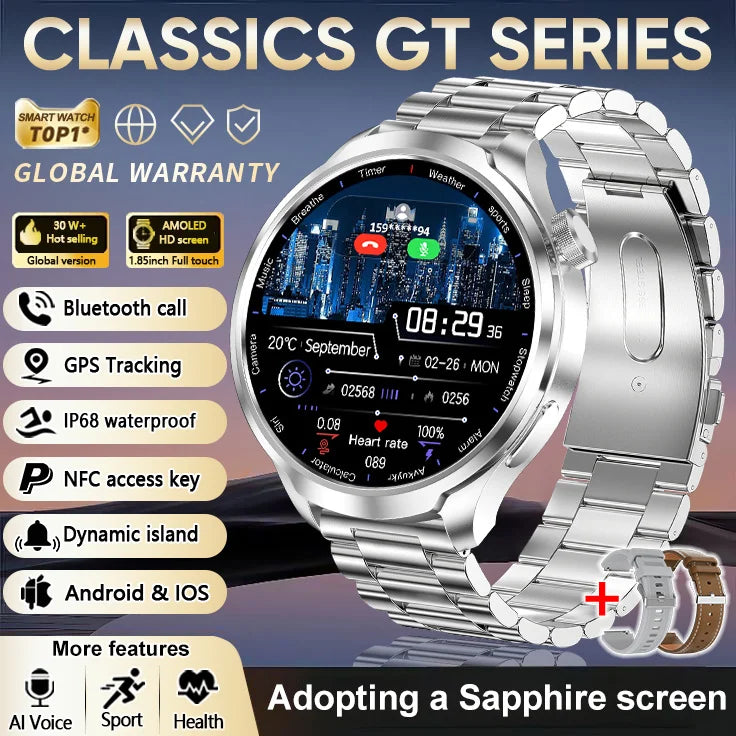 GT5 Pro Smart Watch - AMOLED Screen, NFC, IP68