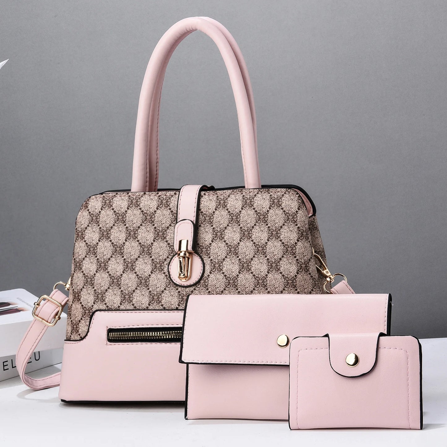 Elegant 3-Piece Women's Tote & Clutch Set