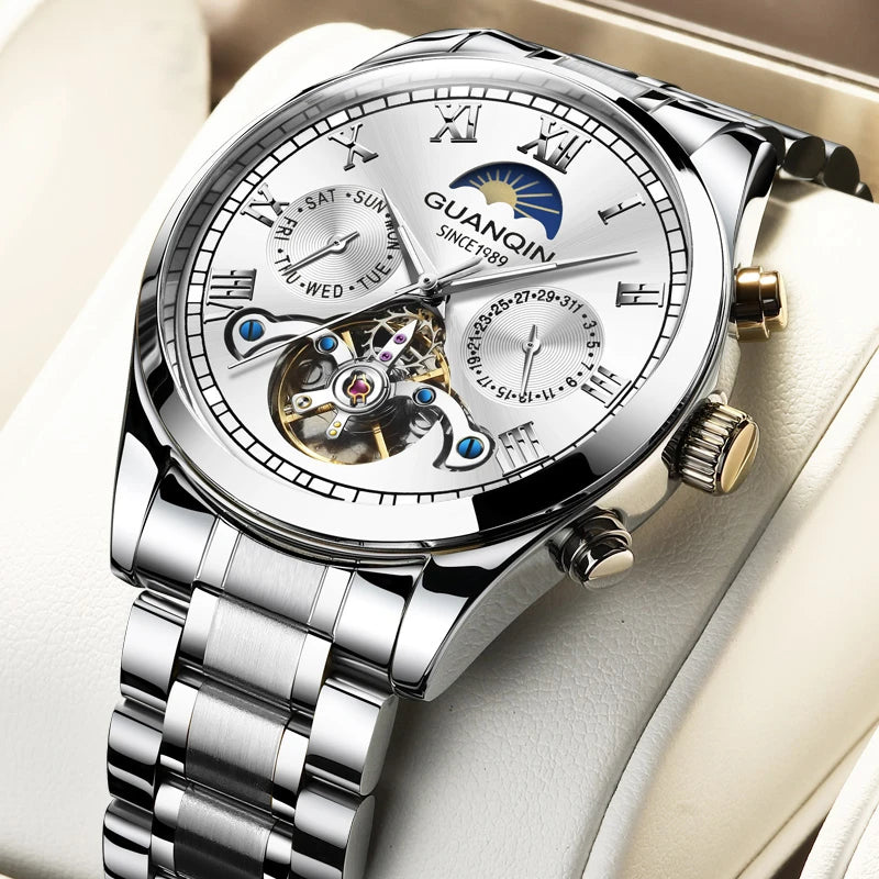 Guanqin Luxury Men's Automatic Tourbillon Watch