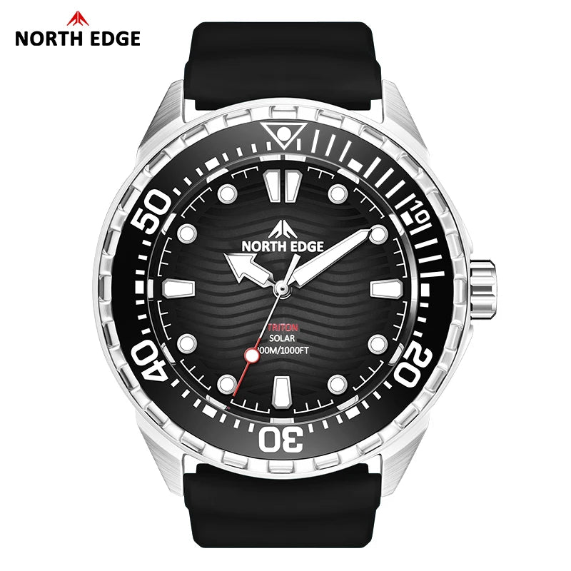 NORTH EDGE TRITON Solar Dive Watch - 300M Waterproof