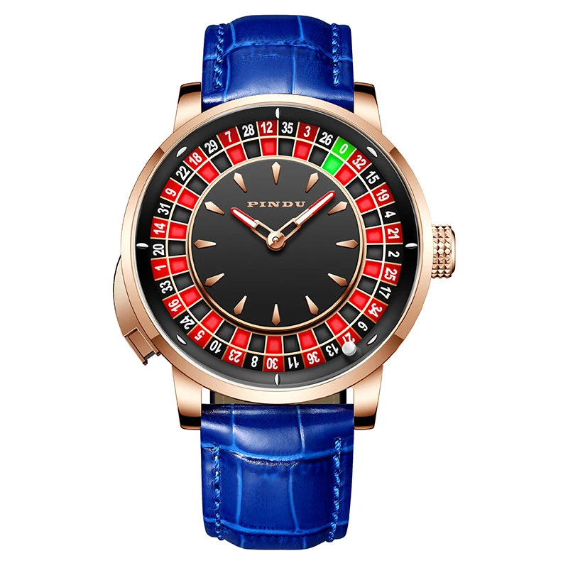 Luxury Men's Mechanical Roulette Watch - Sapphire Crystal