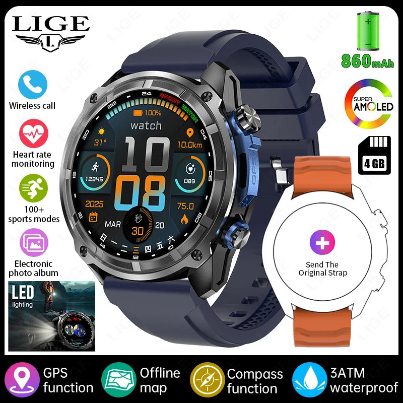 LIGE Smartwatch GPS 1.43" AMOLED Waterproof