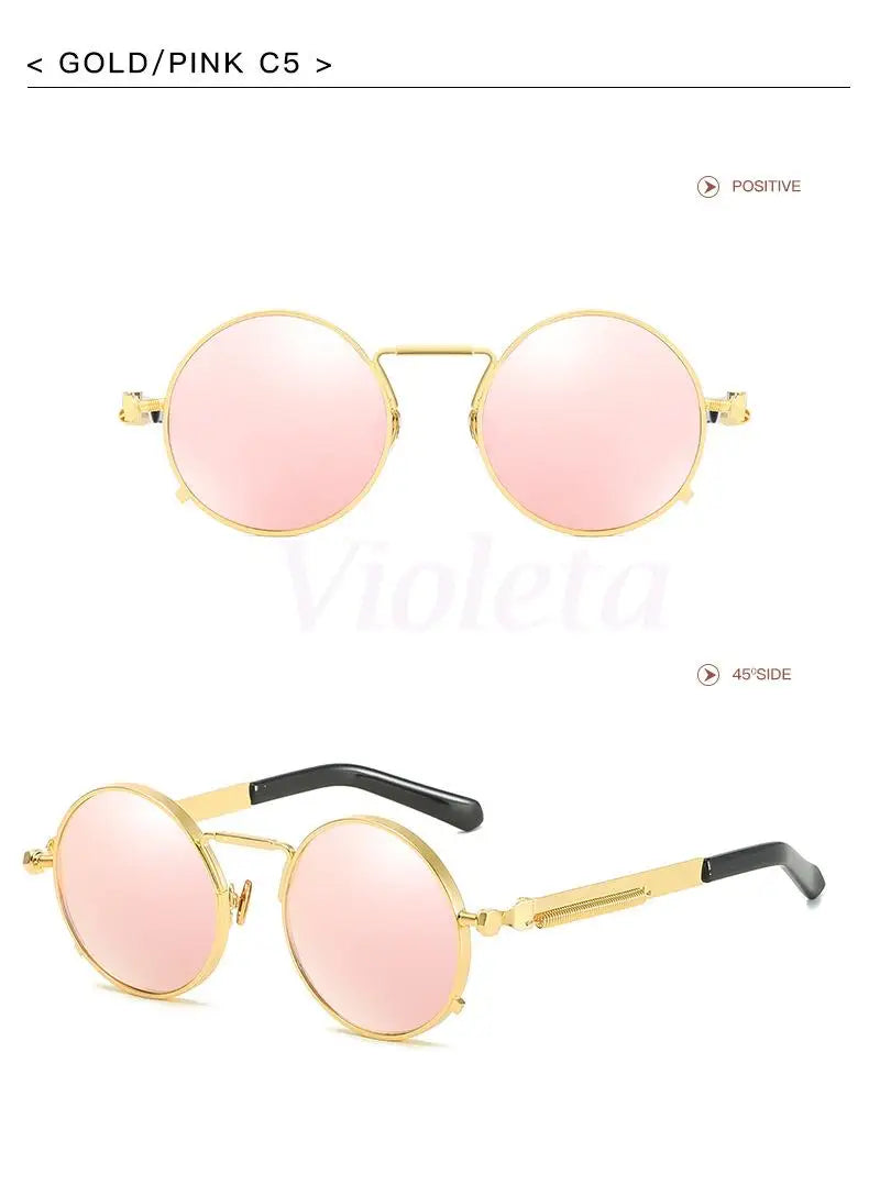 Polarized Round Metal Sunglasses UV400 Protection