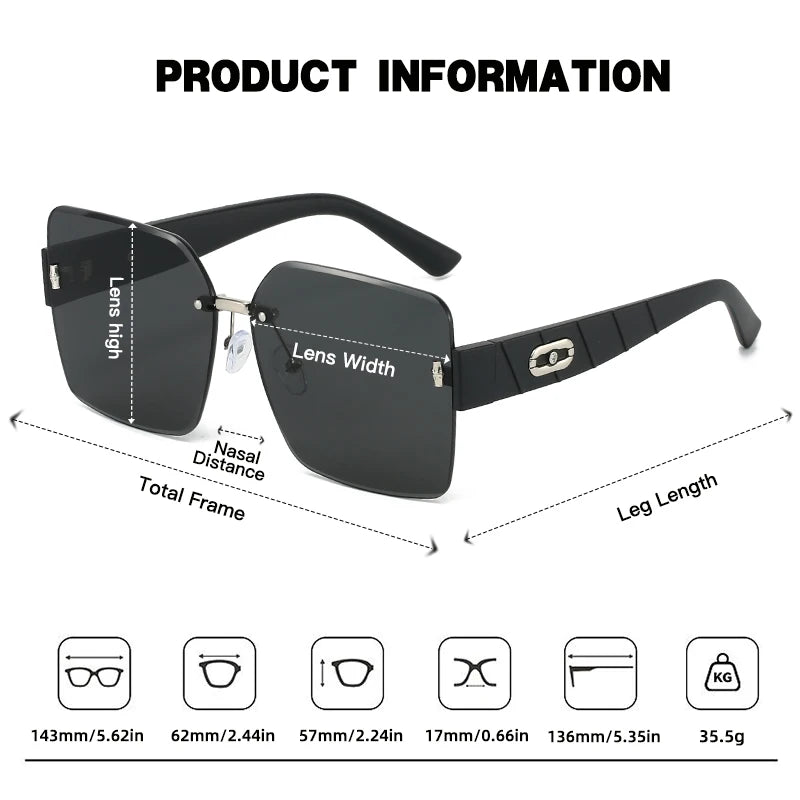 Juncture moda quadrado óculos de sol feminino boundless óculos de sol gradiente senhora óculos festa presentes do feriado óculos de sol para mulher