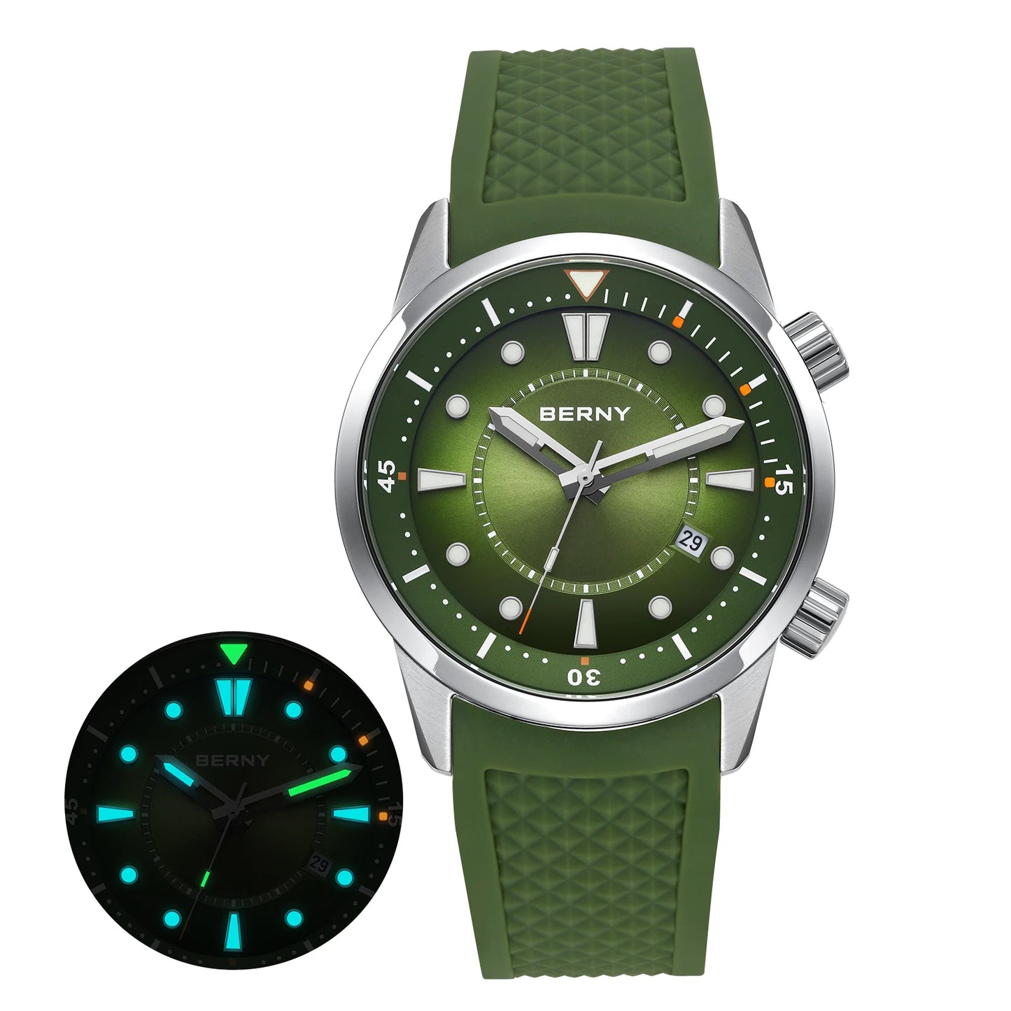 BERNY 20ATM Automatic Diver's Watch with Sapphire Crystal
