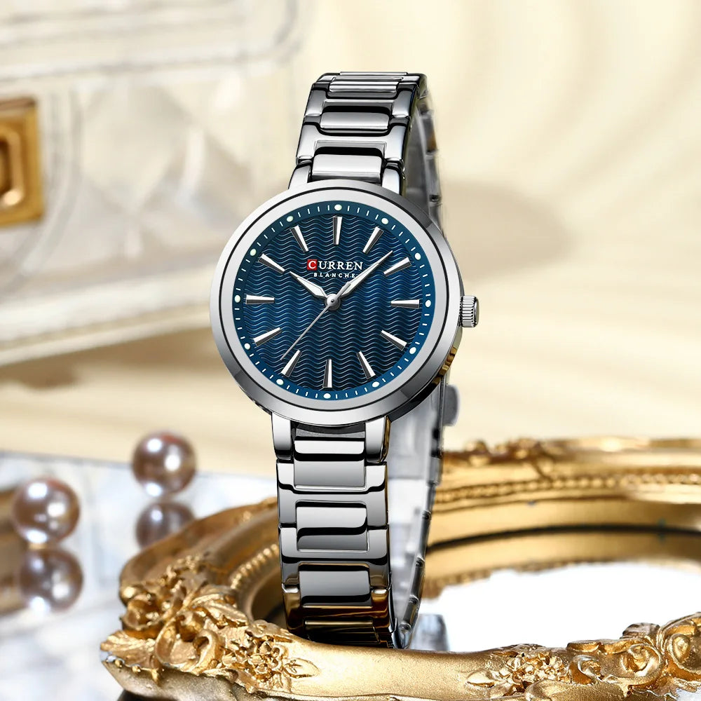 CURREN Luxury Women's Watch 32mm Fashionable Stainless Steel Girl Clock Outdoor Travel Women Wrist Watches