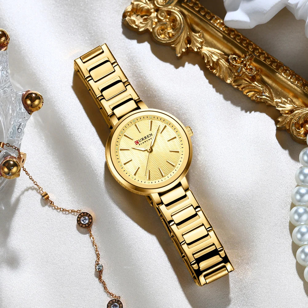 CURREN Luxury Women's Watch 32mm Fashionable Stainless Steel Girl Clock Outdoor Travel Women Wrist Watches