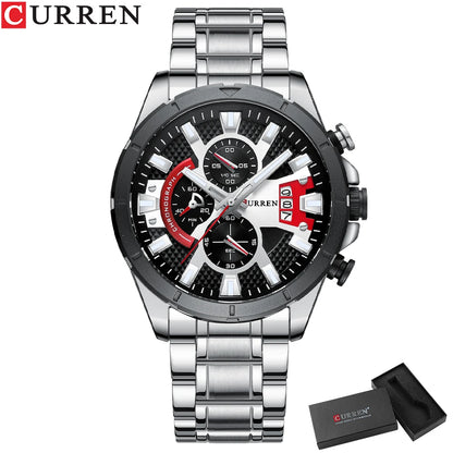 CURREN Luxury Steel Quartz Chronograph Watch