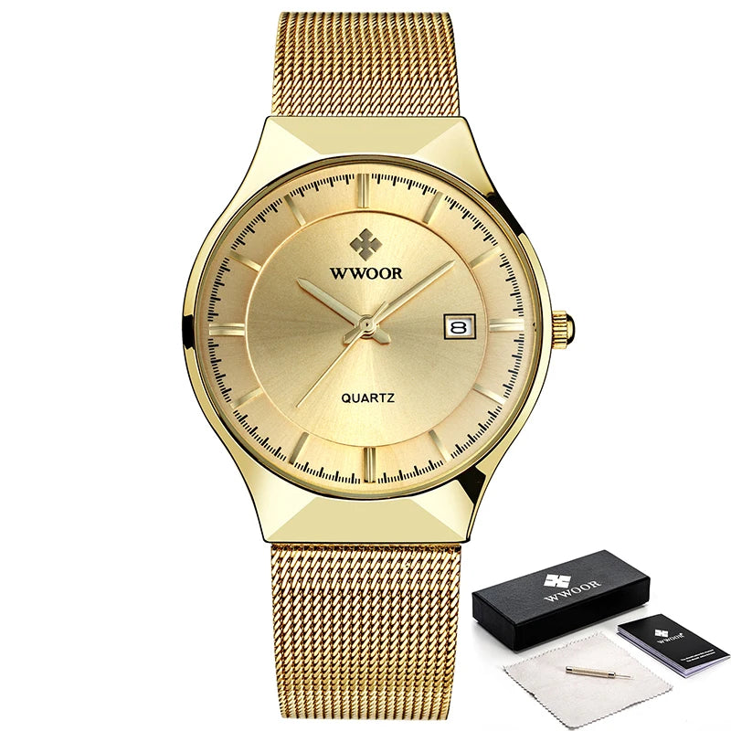 WWOOR Ultra-thin Blue Luxury Men's Watch