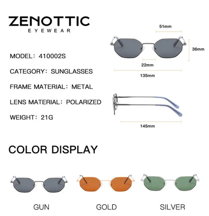 ZENOTTIC-Óculos de sol polarizados poligonais pequenos retrô para homens e mulheres, óculos de sol antirreflexo, óculos UV400, óculos para dirigir