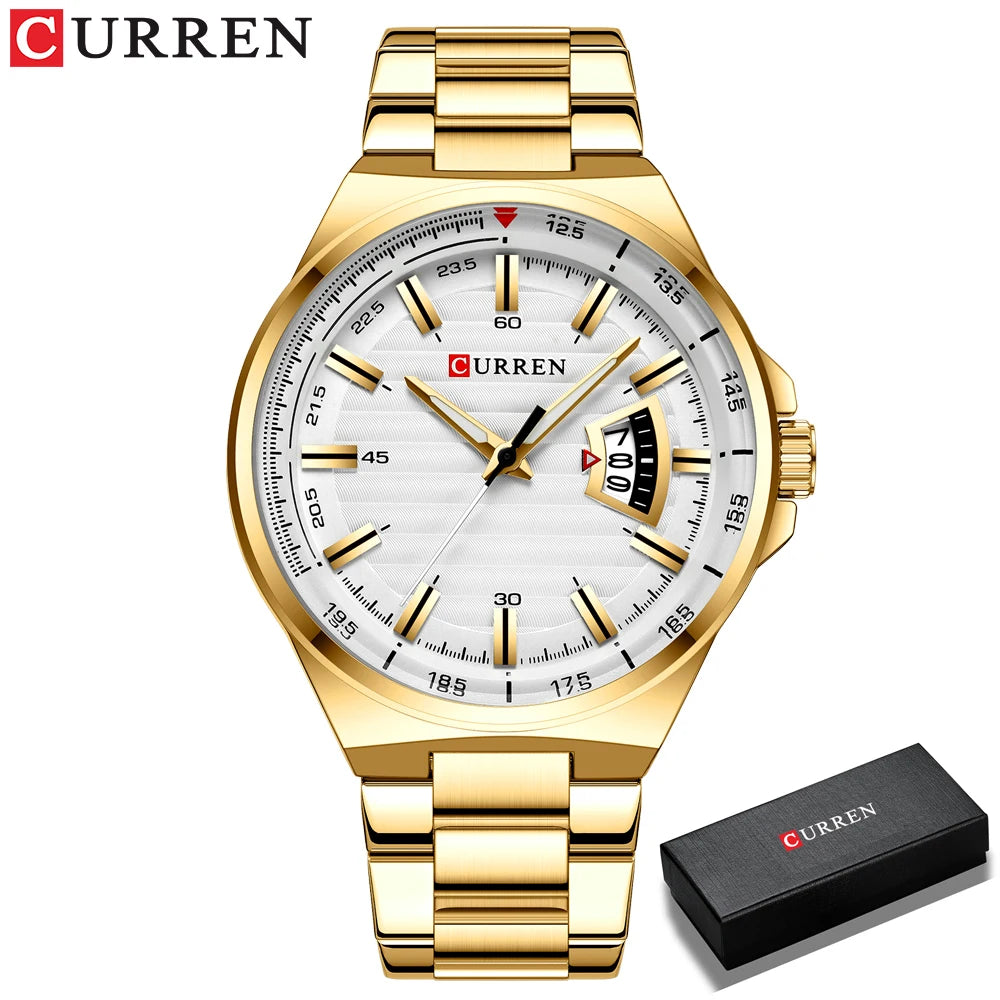 CURREN Men's Fashion Quartz Watch - Stainless Steel