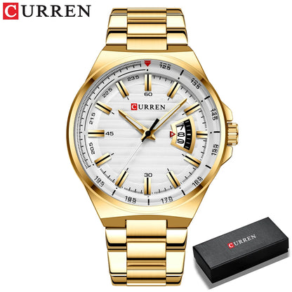 CURREN Men's Fashion Quartz Watch - Stainless Steel