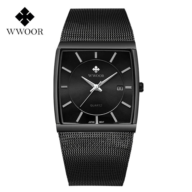 WWOOR Gold Square Men's Watch - Luxury & Precision