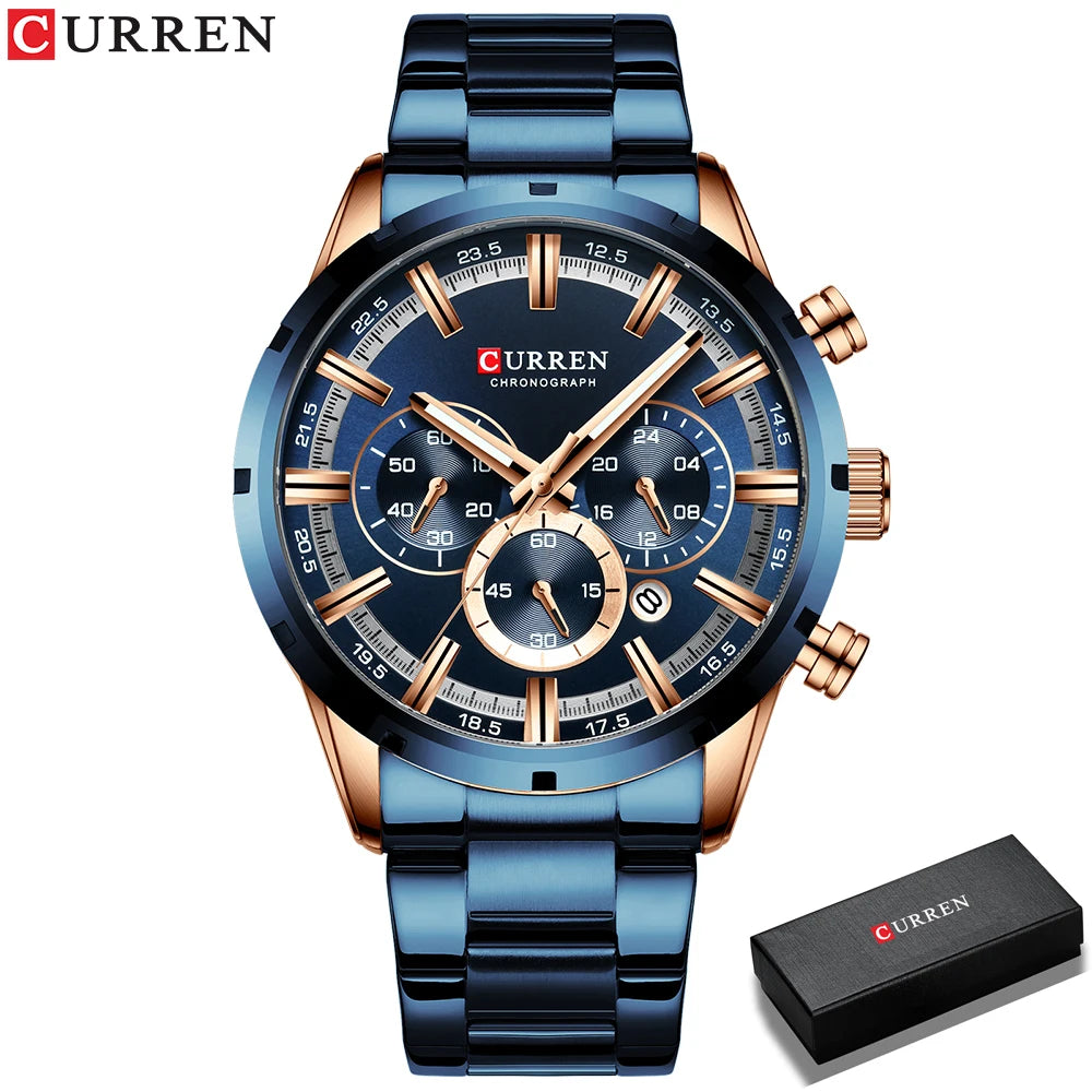 Luxury CURREN Men's Waterproof Chronograph Watch