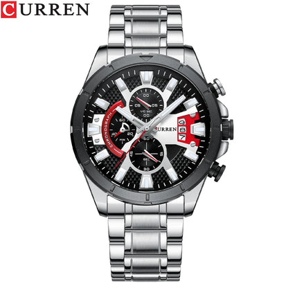 CURREN Luxury Steel Quartz Chronograph Watch