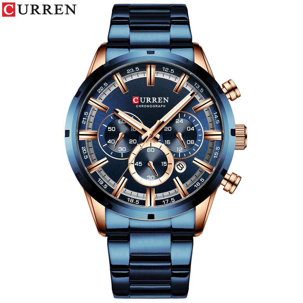 Luxury CURREN Men's Waterproof Chronograph Watch