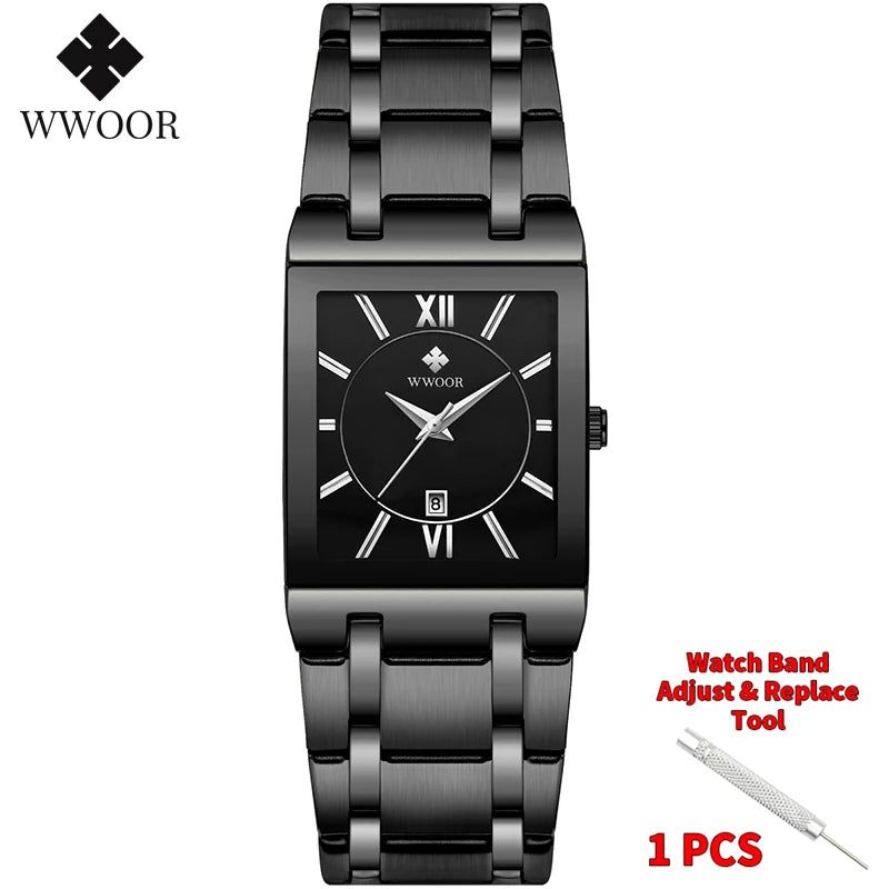 WWOOR Men's Luxury Golden Quartz Watch