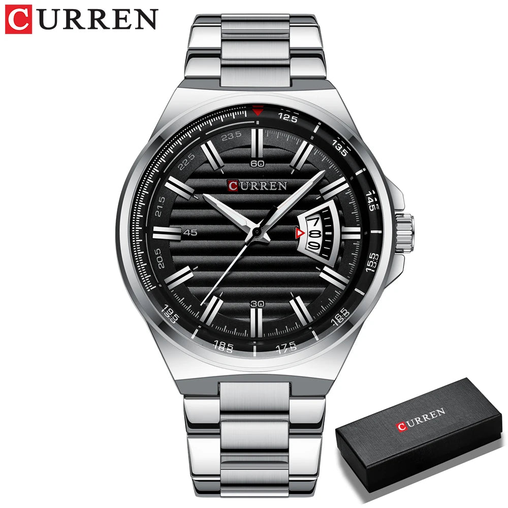 CURREN Men's Fashion Quartz Watch - Stainless Steel