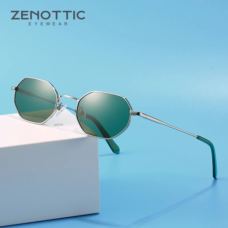 ZENOTTIC-Óculos de sol polarizados poligonais pequenos retrô para homens e mulheres, óculos de sol antirreflexo, óculos UV400, óculos para dirigir