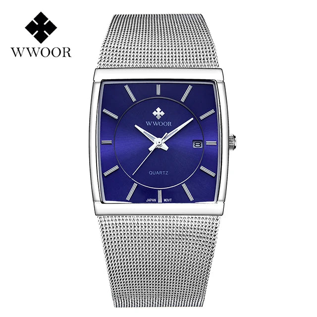 WWOOR Gold Square Men's Watch - Luxury & Precision