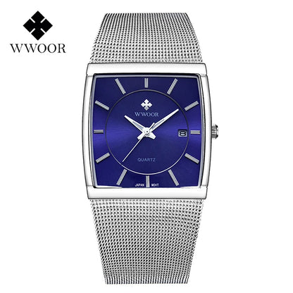 WWOOR Gold Square Men's Watch - Luxury & Precision