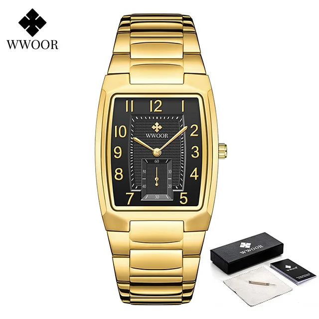 WWOOR Luxury Gold Quartz Watch with Date Display
