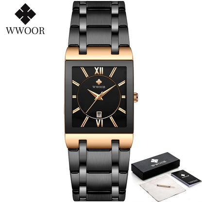 WWOOR Men's Luxury Golden Quartz Watch