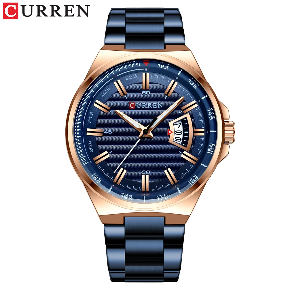 CURREN Men's Fashion Quartz Watch - Stainless Steel