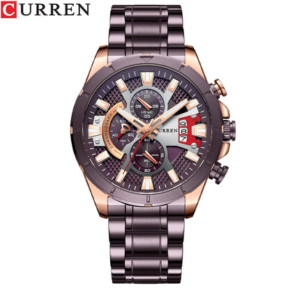 CURREN Luxury Steel Quartz Chronograph Watch