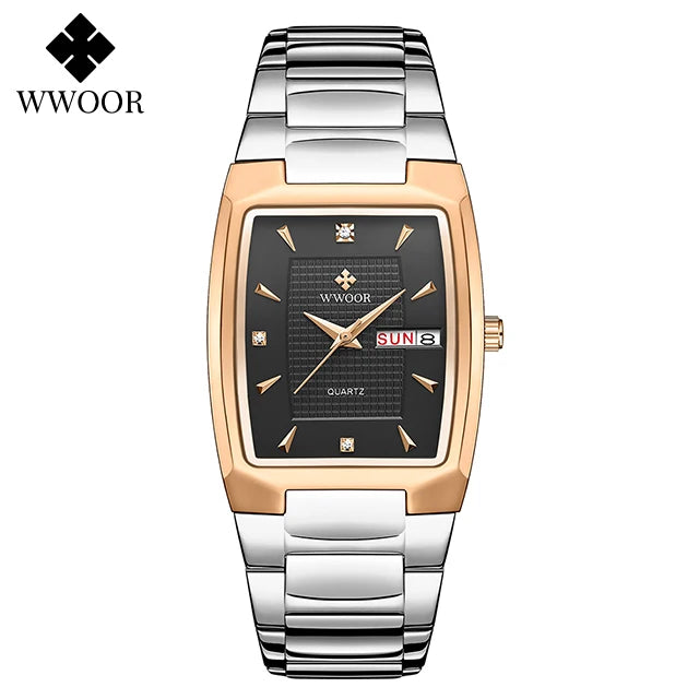 WWOOR Luxury Gold Quartz Watch with Date Display
