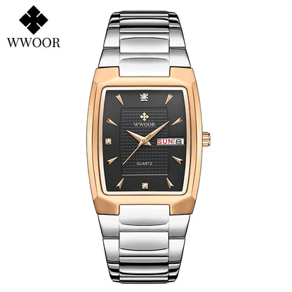 WWOOR Luxury Gold Quartz Watch with Date Display