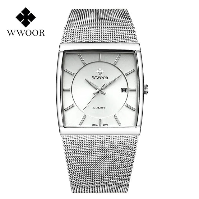 WWOOR Gold Square Men's Watch - Luxury & Precision