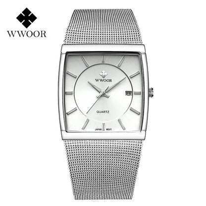WWOOR Gold Square Men's Watch - Luxury & Precision