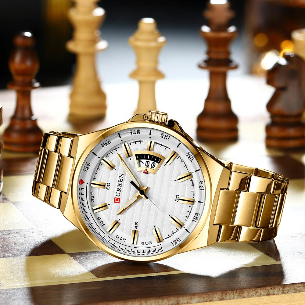 relogio masculino CURREN Men's Watches Fashion WristWatch for Men Stainless Steel Band waterproof Date Blue Gift Quartz watches