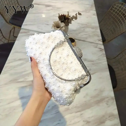 Strass pérola bolsa feminina sacos de embreagem saco de noite moda bolsa das mulheres embreagem luxo para sacos de casamento festa branco