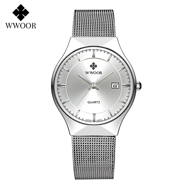 WWOOR Ultra Thin Gold Quartz Men's Watch