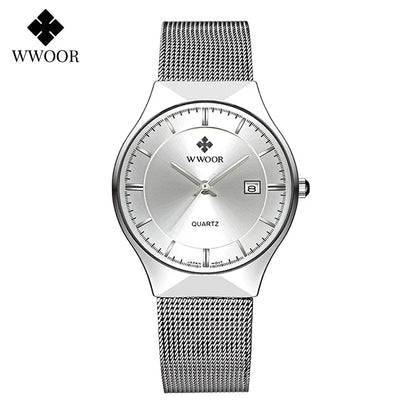 WWOOR Ultra Thin Gold Quartz Men's Watch