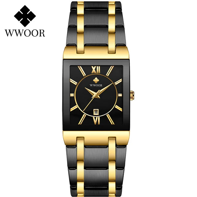WWOOR Men's Luxury Golden Quartz Watch