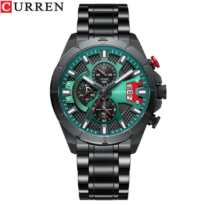 CURREN Luxury Steel Quartz Chronograph Watch