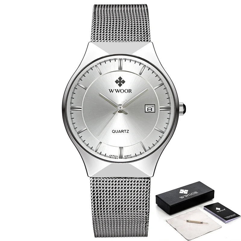 WWOOR Ultra-thin Blue Luxury Men's Watch
