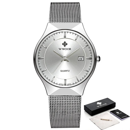 WWOOR Ultra-thin Blue Luxury Men's Watch