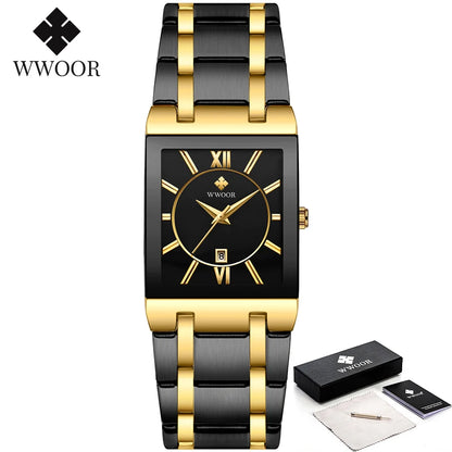 WWOOR Men's Luxury Golden Quartz Watch