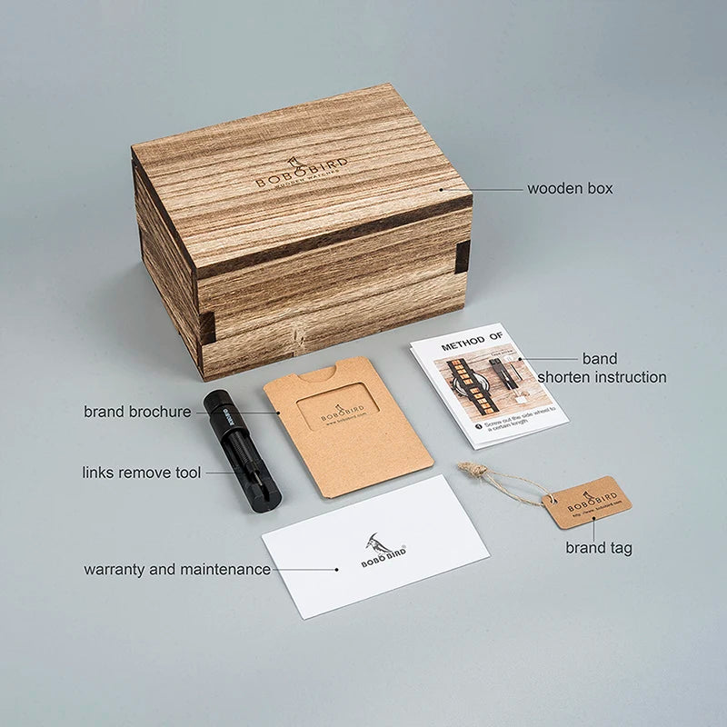 Bobo bird relógio mecânico de madeira masculino grande relógios masculinos marca superior relógios de luxo erkek kol saati dropshipping