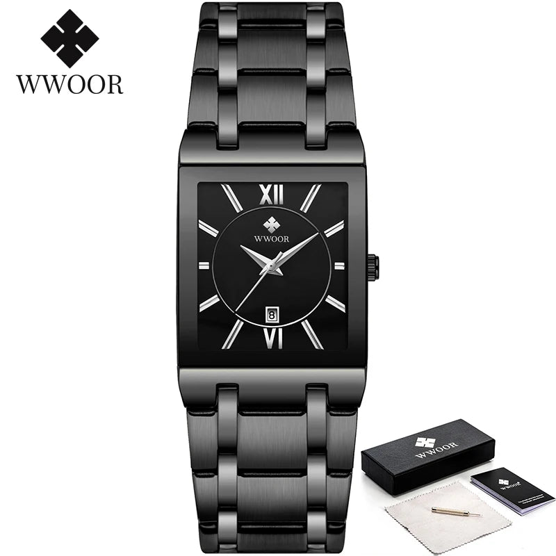 WWOOR Men's Luxury Golden Quartz Watch
