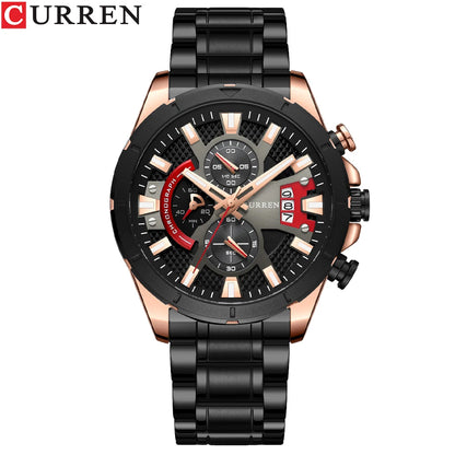 CURREN Luxury Steel Quartz Chronograph Watch