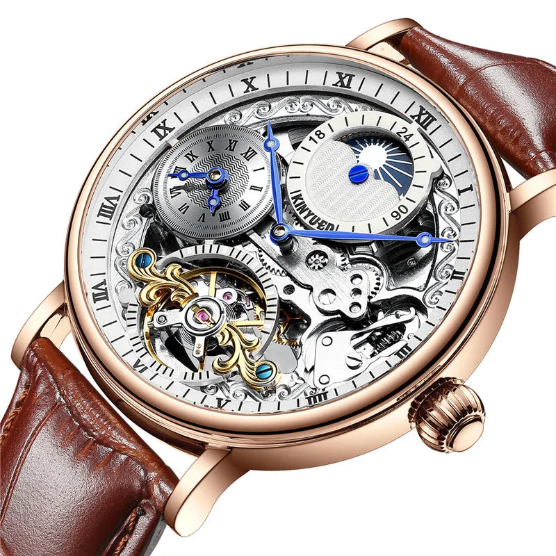 Kinyued Automatic Skeleton Tourbillon Watch - Luxury Precision