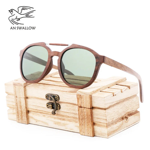 Nova tendência clássica óculos de sol de madeira armação elíptica moda cavalheiros e femininos óculos de sol lente tac uv400